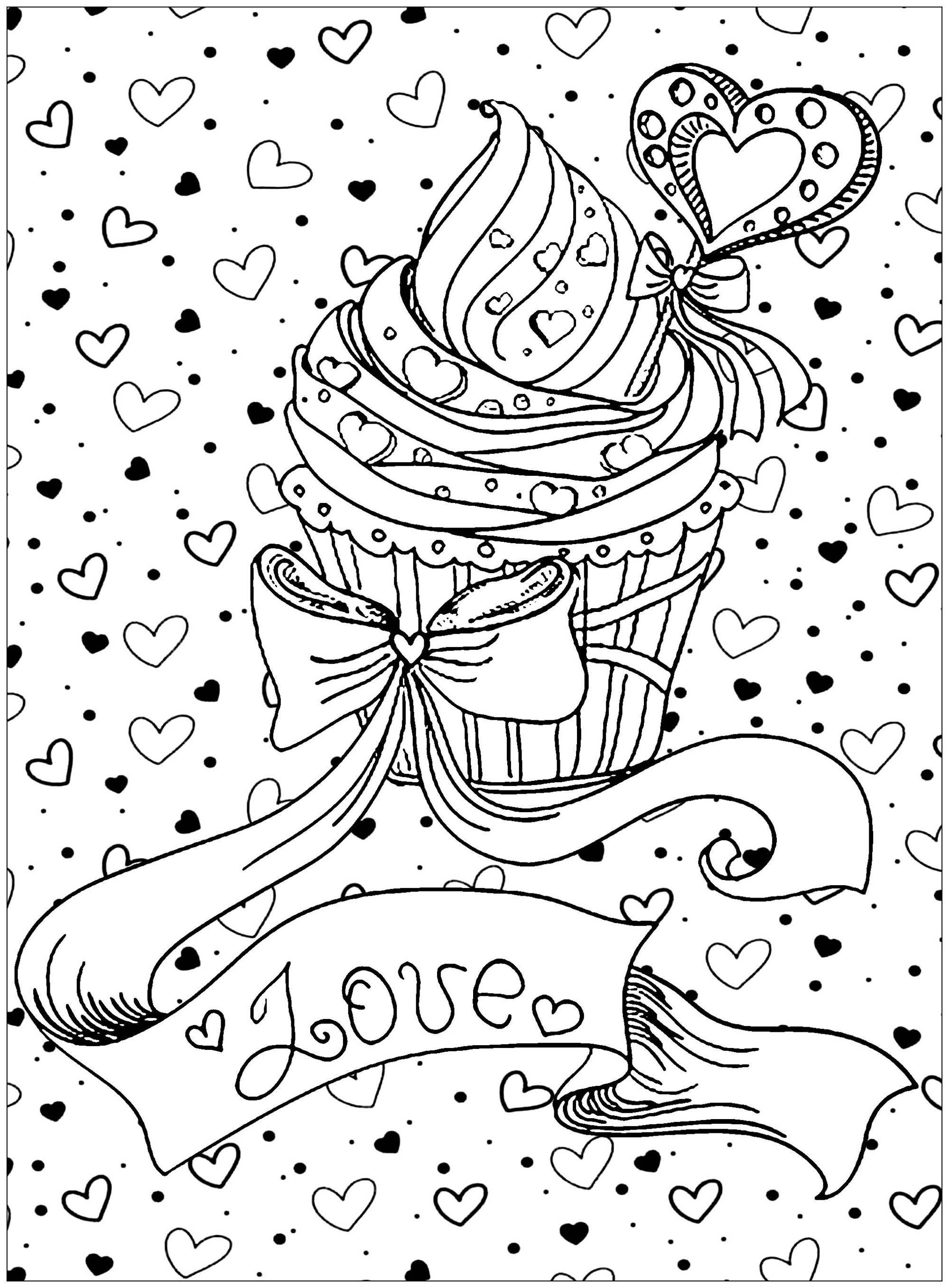 2000x2715 Unsurpassed Pastry Coloring Pages Cupcake Free Cup Cake