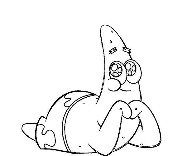 600x500 Cute Patrick Star Coloring Pages