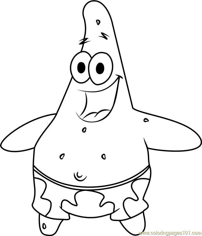 687x800 Patrick Star Coloring Page
