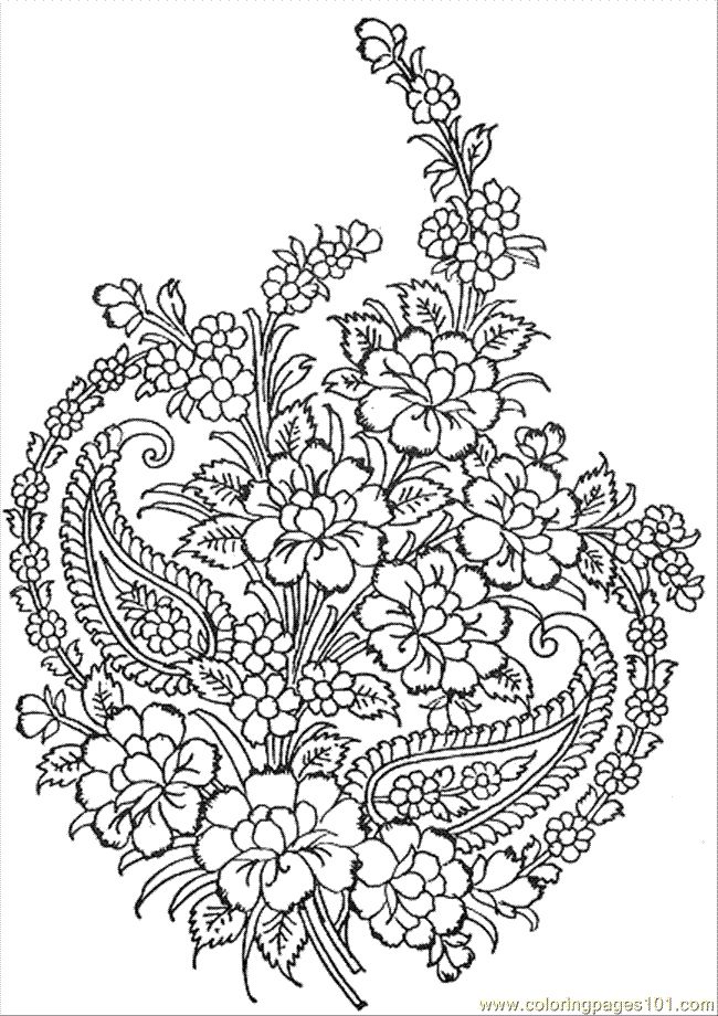 650x920 Free Printable Flower Bouquet Coloring Pages 49 Within Design
