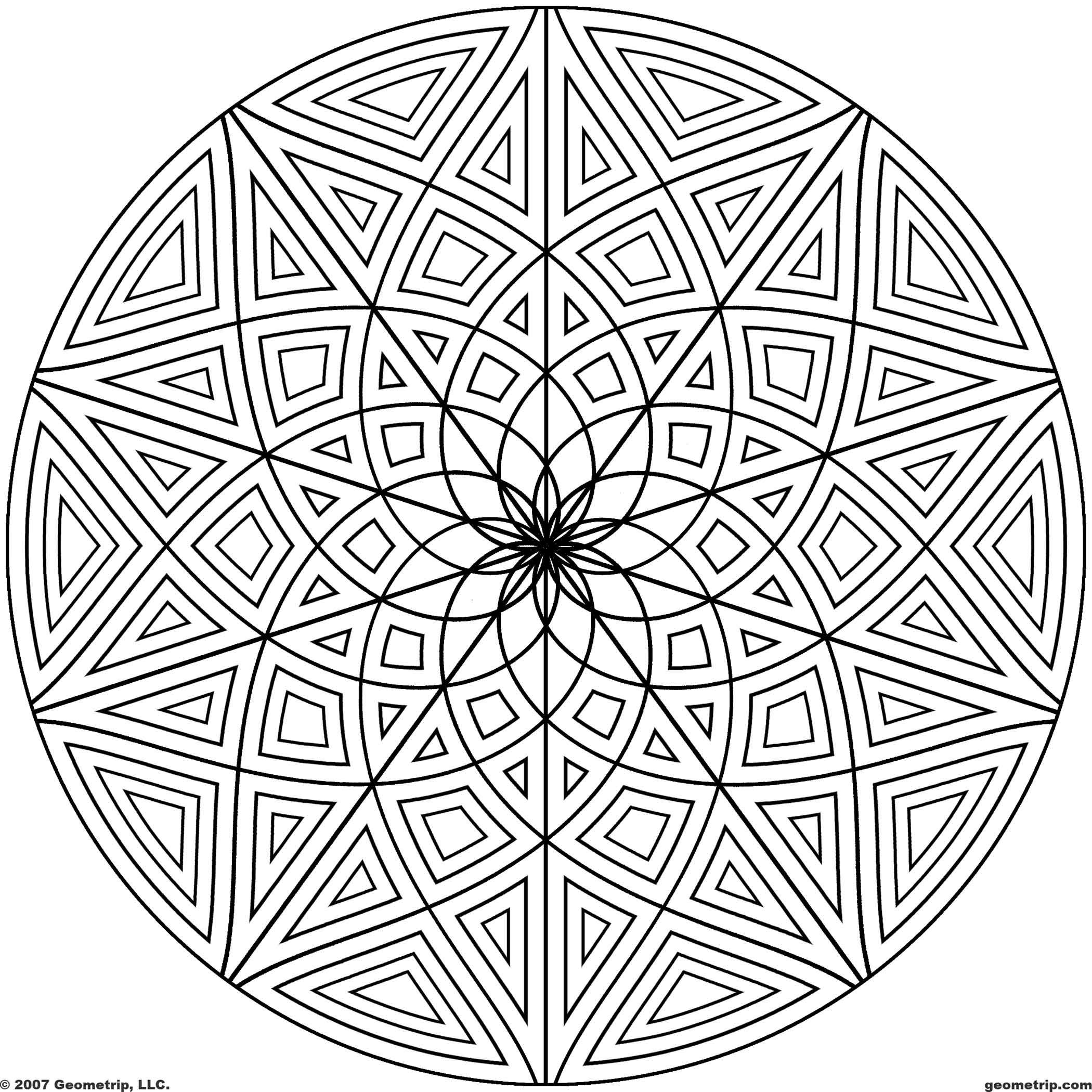 2100x2100 Geometric Pattern Coloring Pages Printable