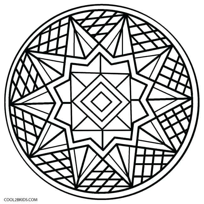 650x650 Printable Kaleidoscope Coloring Pages For Kids Pattern Colouring