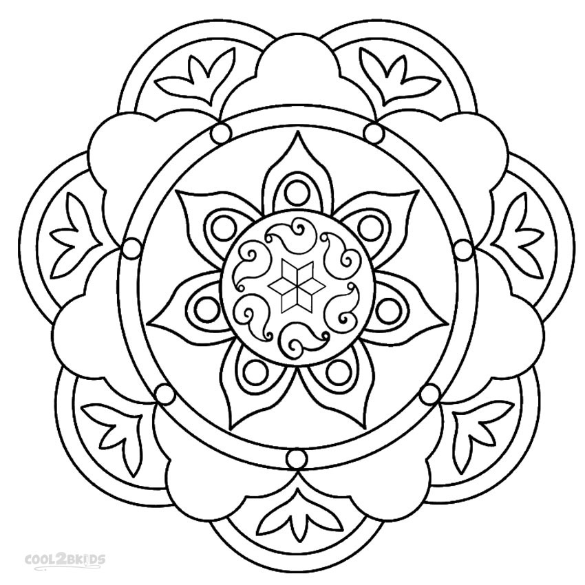 850x850 Printable Rangoli Coloring Pages For Kids Cool2bkids