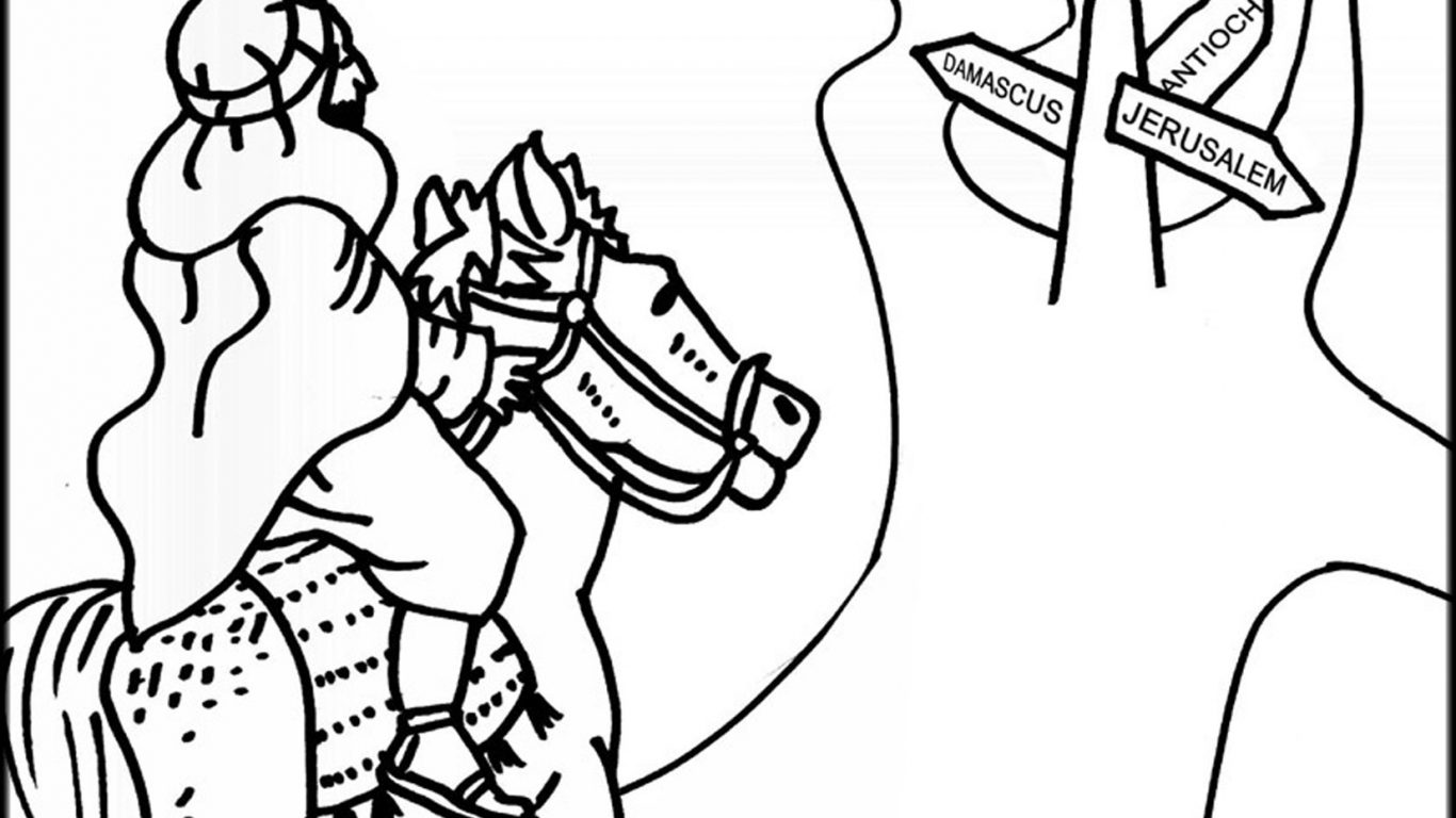 1366x768 Bible Coloring Pages Pauls Printable Paul Kids And Barnabas Free