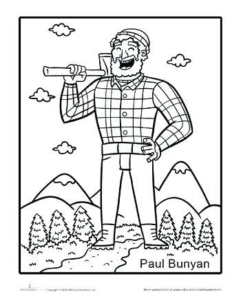 350x440 Paul Bunyan Coloring Page Coloring Page 8 Best Coloring Pages