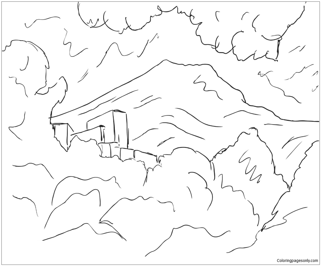 1113x923 Mountain Saint Victoire By Paul Cezanne Coloring Page