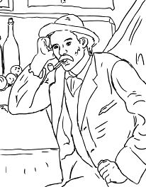 206x264 Still Life With Apples By Paul Cezanne Coloring Page