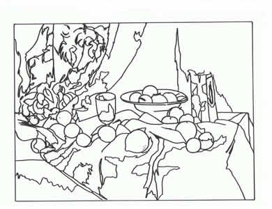 390x300 Famous Art Works Colouring Sheets