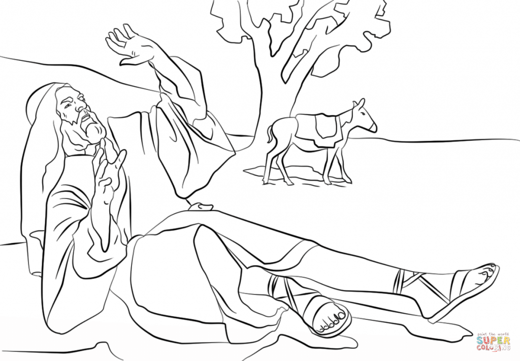 1024x711 Paul On The Road To Damascus Coloring Page