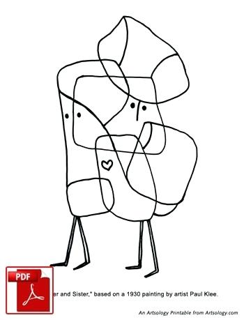 350x459 Paul Klee Coloring Pages Coloring Page Featuring Art By Paul Klee