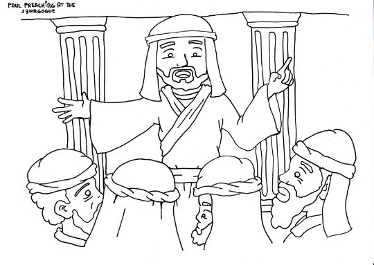 540x383 Paul Preaching In The Synagogue Coloring Page