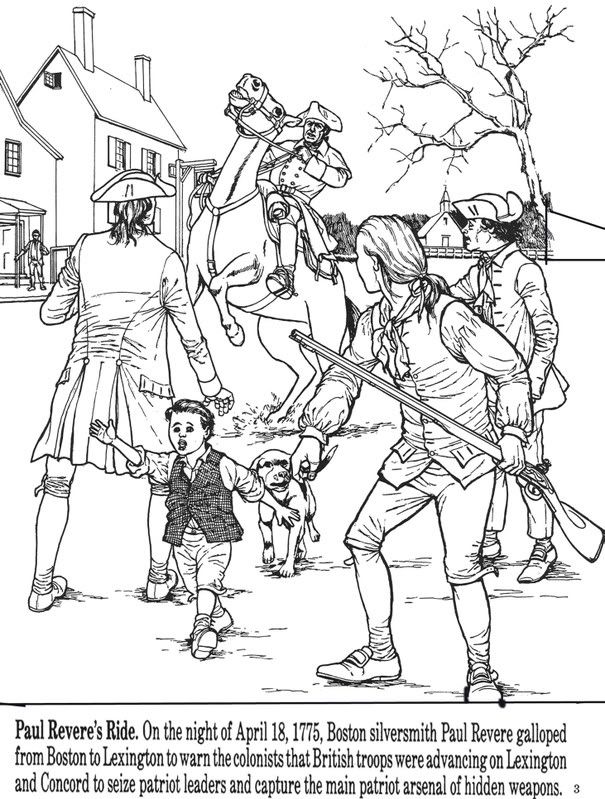 Paul Revere Coloring Pages