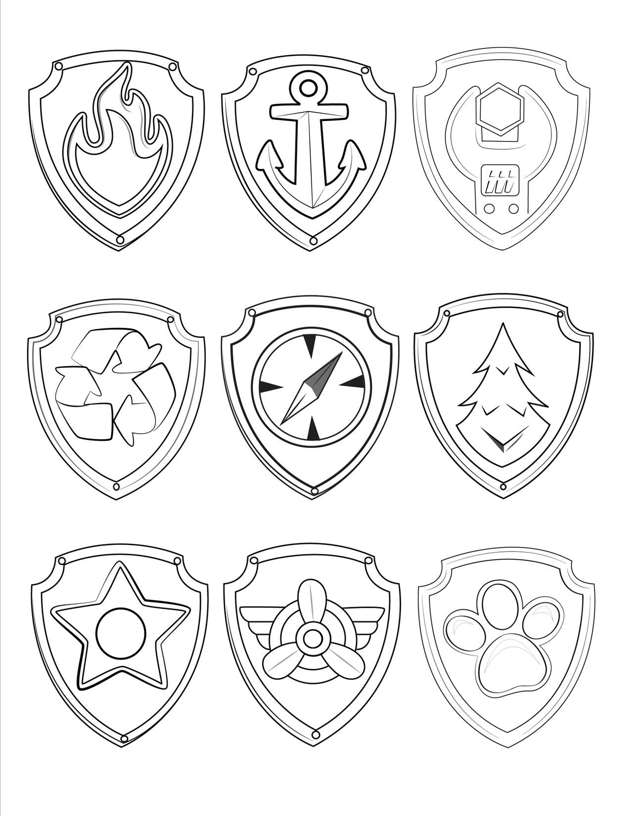 Paw Patrol Badges Coloring Pages