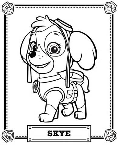 390x480 Skye Paw Patrol Badge Coloring Coloring Pages Coloring Pages