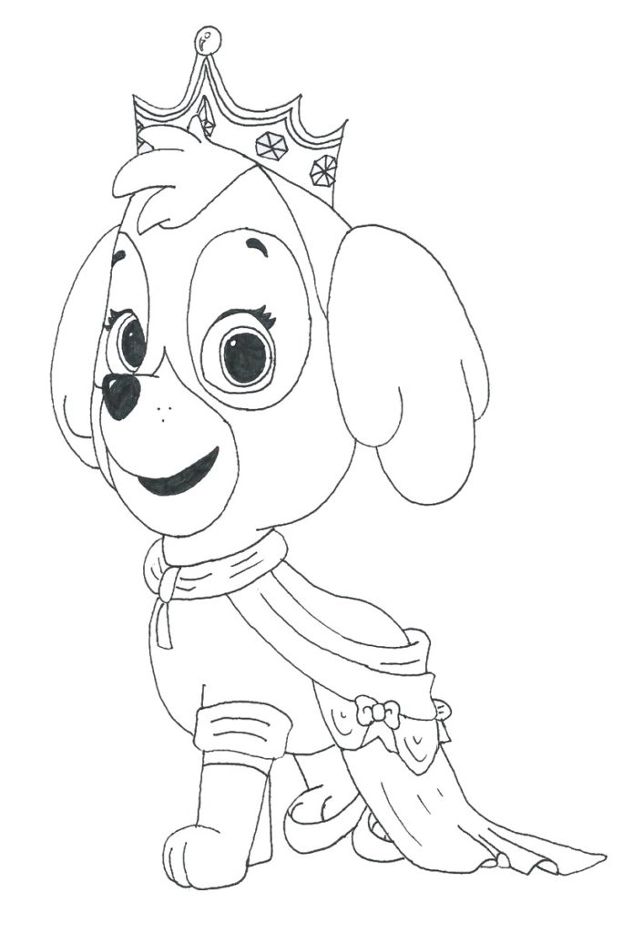 684x1024 Skye Coloring Pages Paw Patrol Birthday Printable For Glum Me
