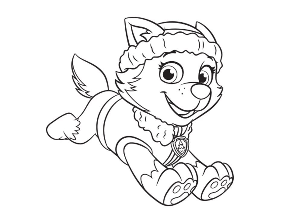1020x728 Everest Coloring Page Everest Coloring Page Paw Patrol Colorbook