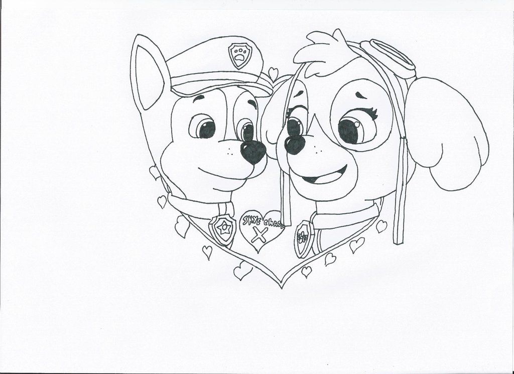 1024x745 Sky Paw Patrol Coloring Pages Chase Cartoons Home