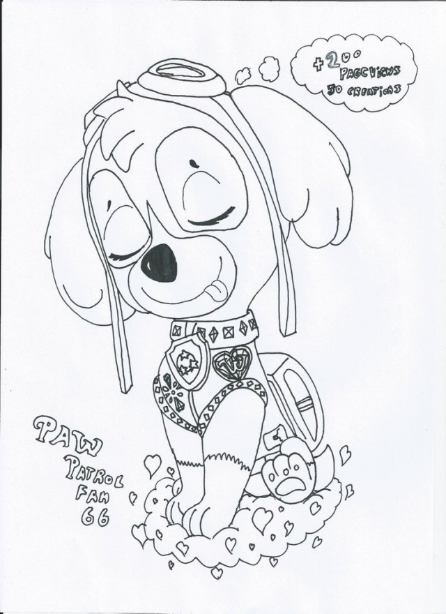 640x880 Skye Paw Patrol Coloring Page 323074