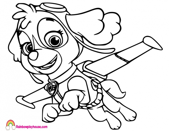 595x460 Skye Paw Patrol Coloring Pages Printable Coloring Page