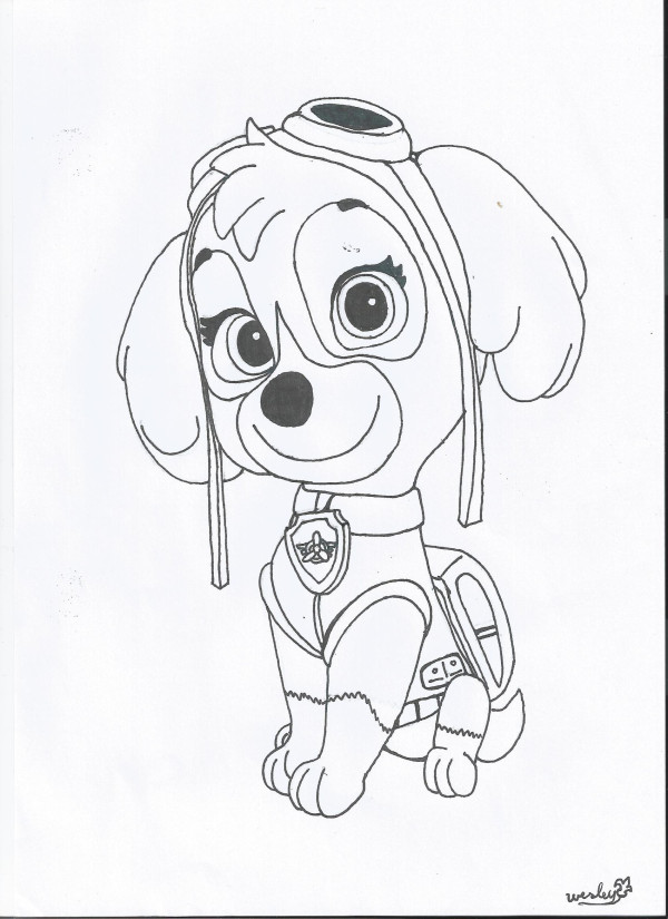 600x825 Coloring Pages Paw Patrol Paw Patrol Sky Coloring Page Paw