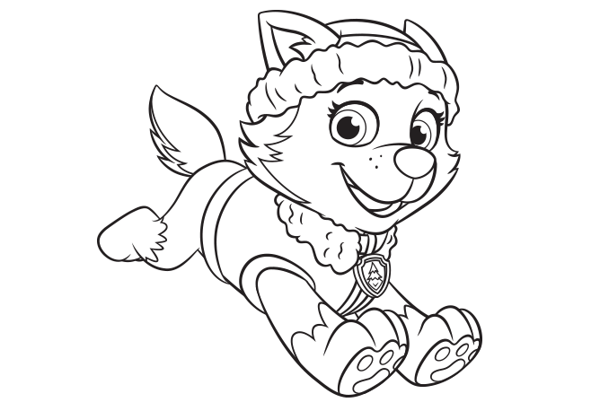 668x458 Everest Coloring Page Paw Patrol