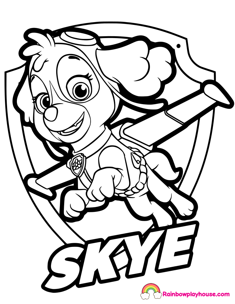 765x990 Skye Paw Patrol Badge Printable Coloring Page