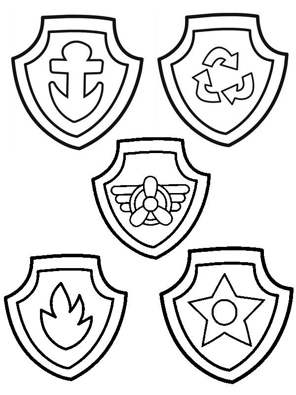 600x800 Paw Patrol Badges Coloring Pages Free Online Printable Coloring