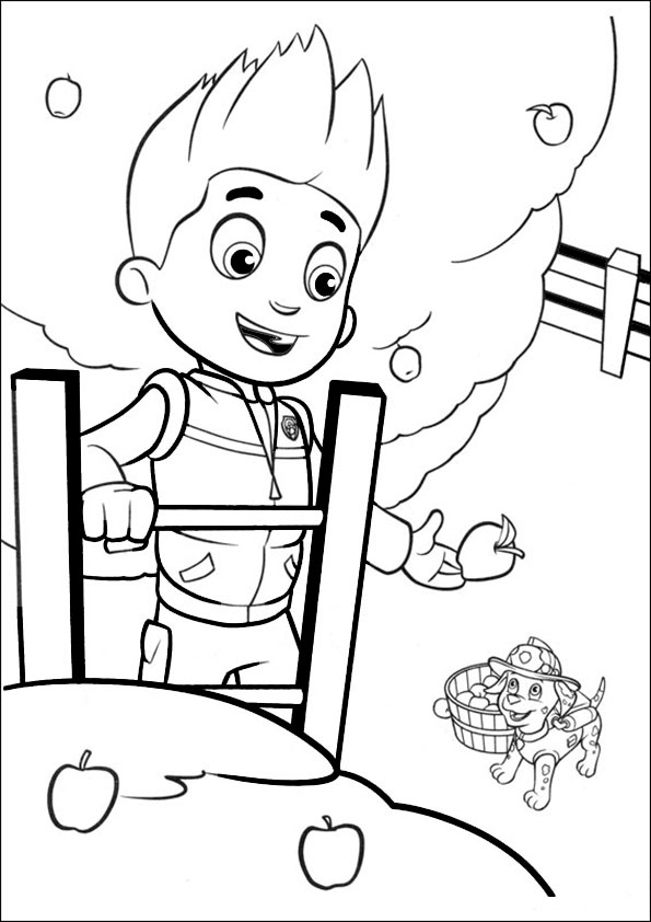 595x842 Paw Patrol Coloring Pages Ryder And Marshall
