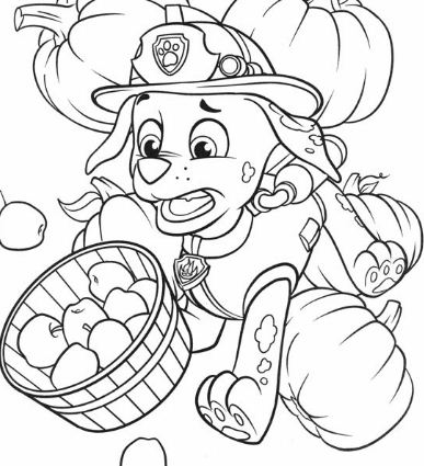 387x425 Rubble Paw Patrol 2 Coloring Page