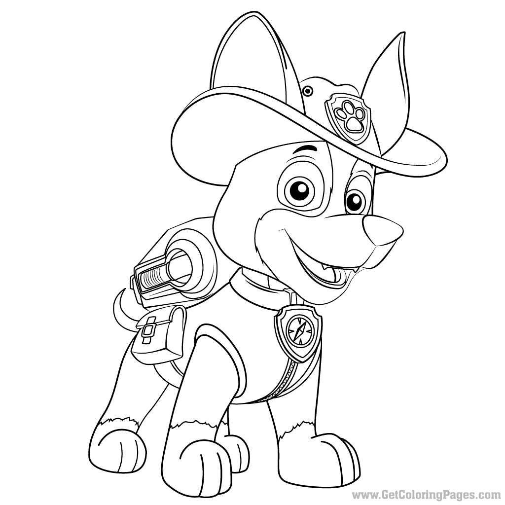1024x1024 Paw Patrol Tracker Coloring Pages