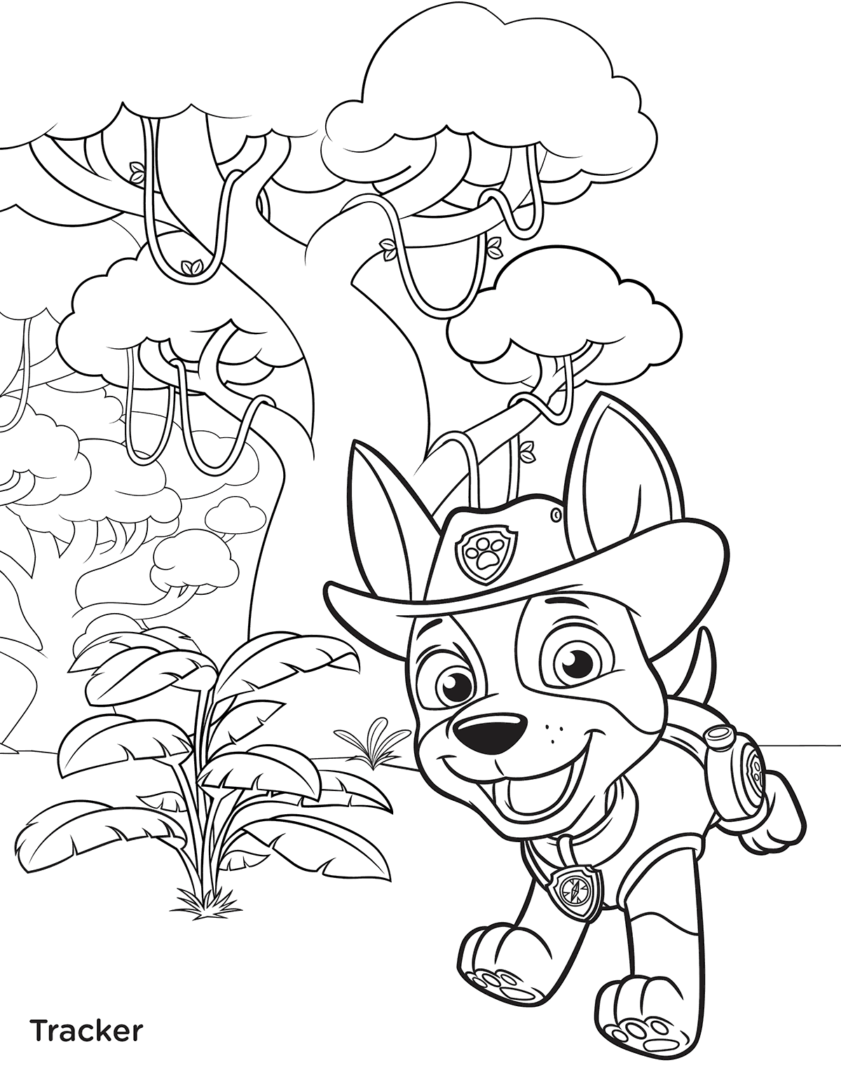 1200x1530 Paw Patrol Tracker In Jungle Coloring Page
