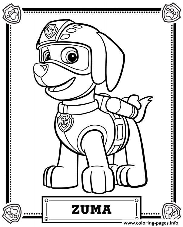604x746 Print Paw Patrol Zuma Coloring Pages