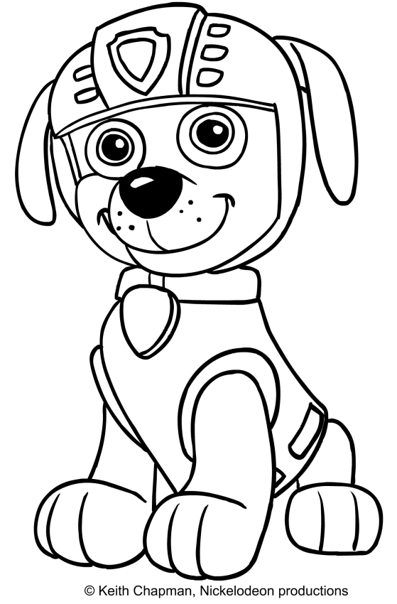 559x850 Zuma (Paw Patrol) Coloring Page Sitting And Happy