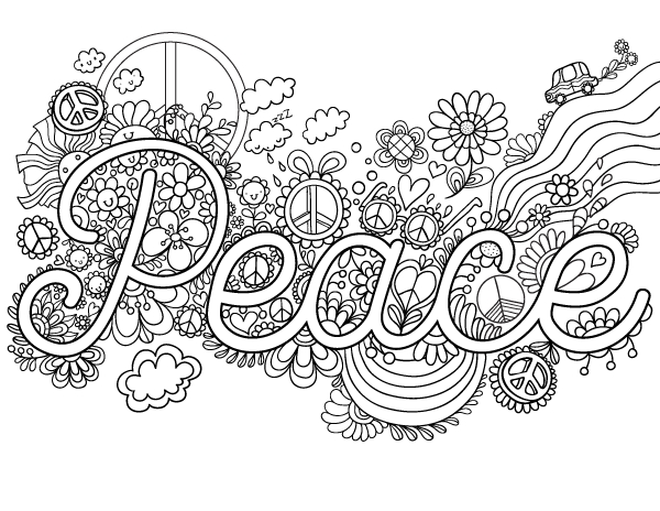Peace Sign Coloring Pages For Adults