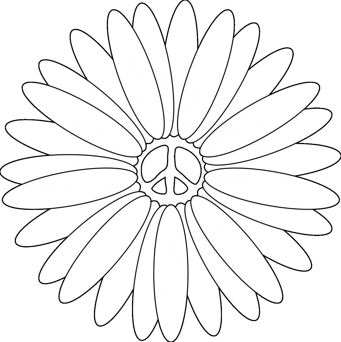 1111x1113 Impressive Flowers And Peace Signs Coloring Pages With Sign