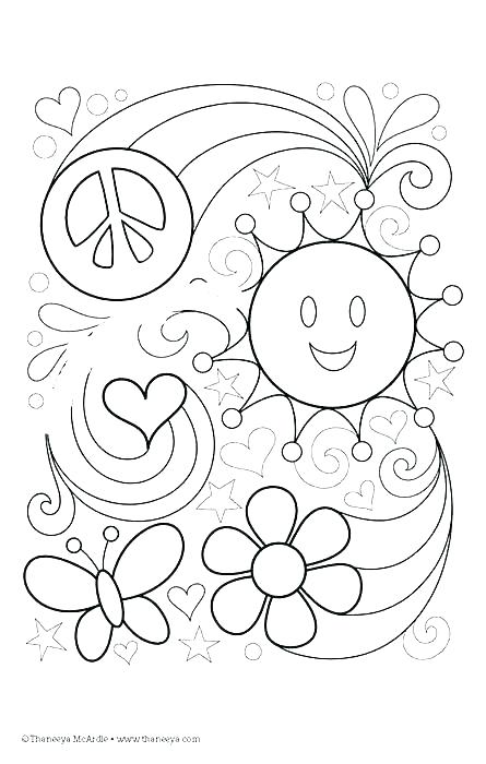 445x700 Peace Sign Coloring Page