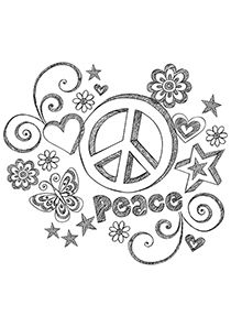 210x297 Simple And Attractive Free Printable Peace Sign Coloring Pages