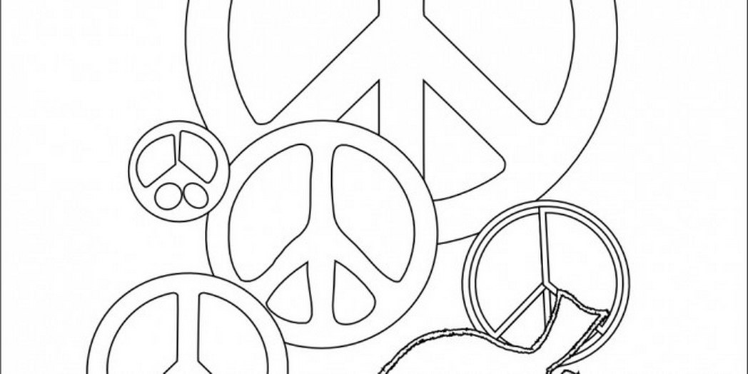 1048x524 Peace Sign Coloring Pages