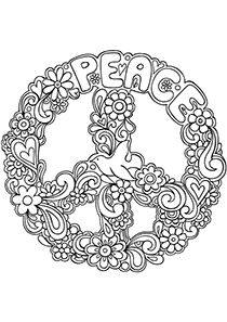 Peace Sign Mandala Coloring Pages