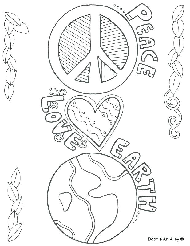 618x800 Coloring Pages Of Peace Signs And Love Page World Earth Mandala