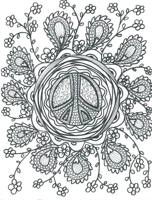 618x810 Cool Peace Coloring Page Peace Sign Coloring Pages Source