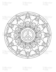 236x305 Doodle Coloring Page Peace Sign Adult Coloring, Mandala