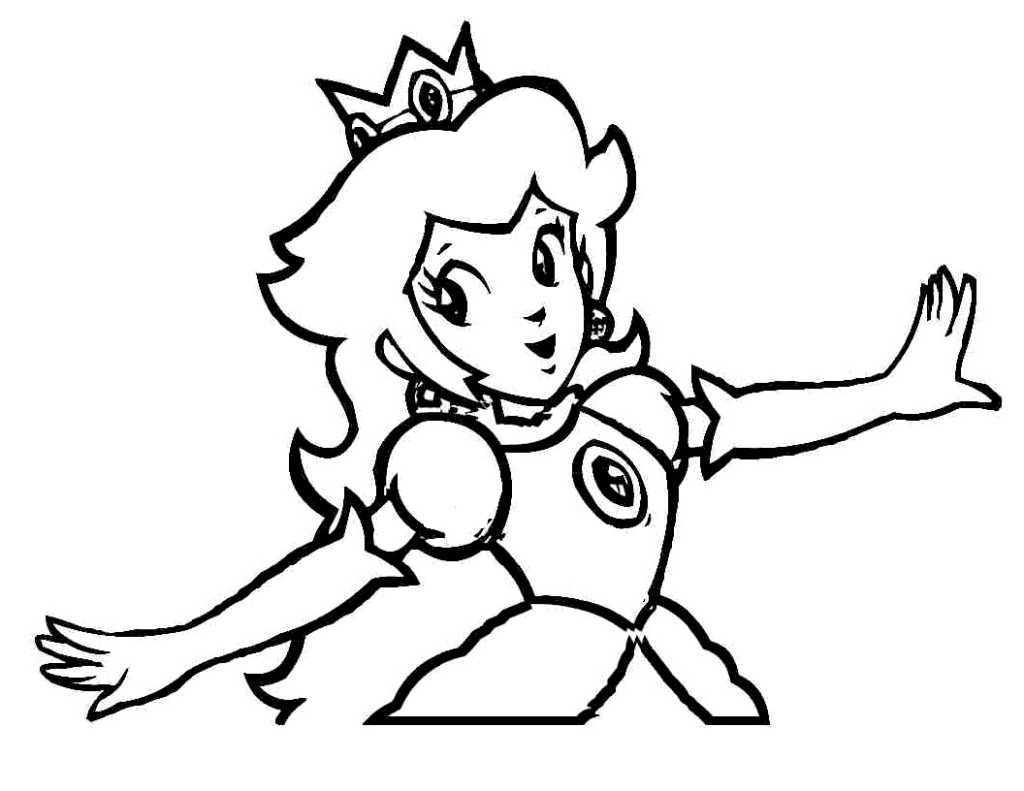 1024x791 Free Princess Peach Coloring Pages For Kids