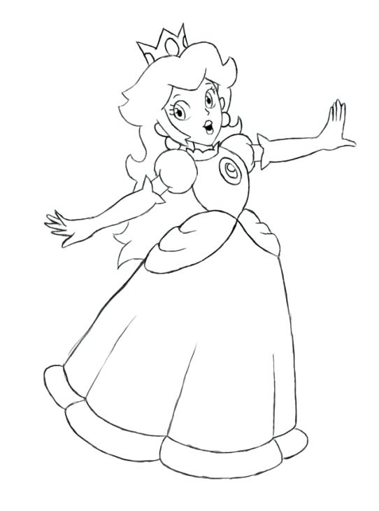 542x730 Peach Coloring Page Princess Peach Coloring Page To Print Peach