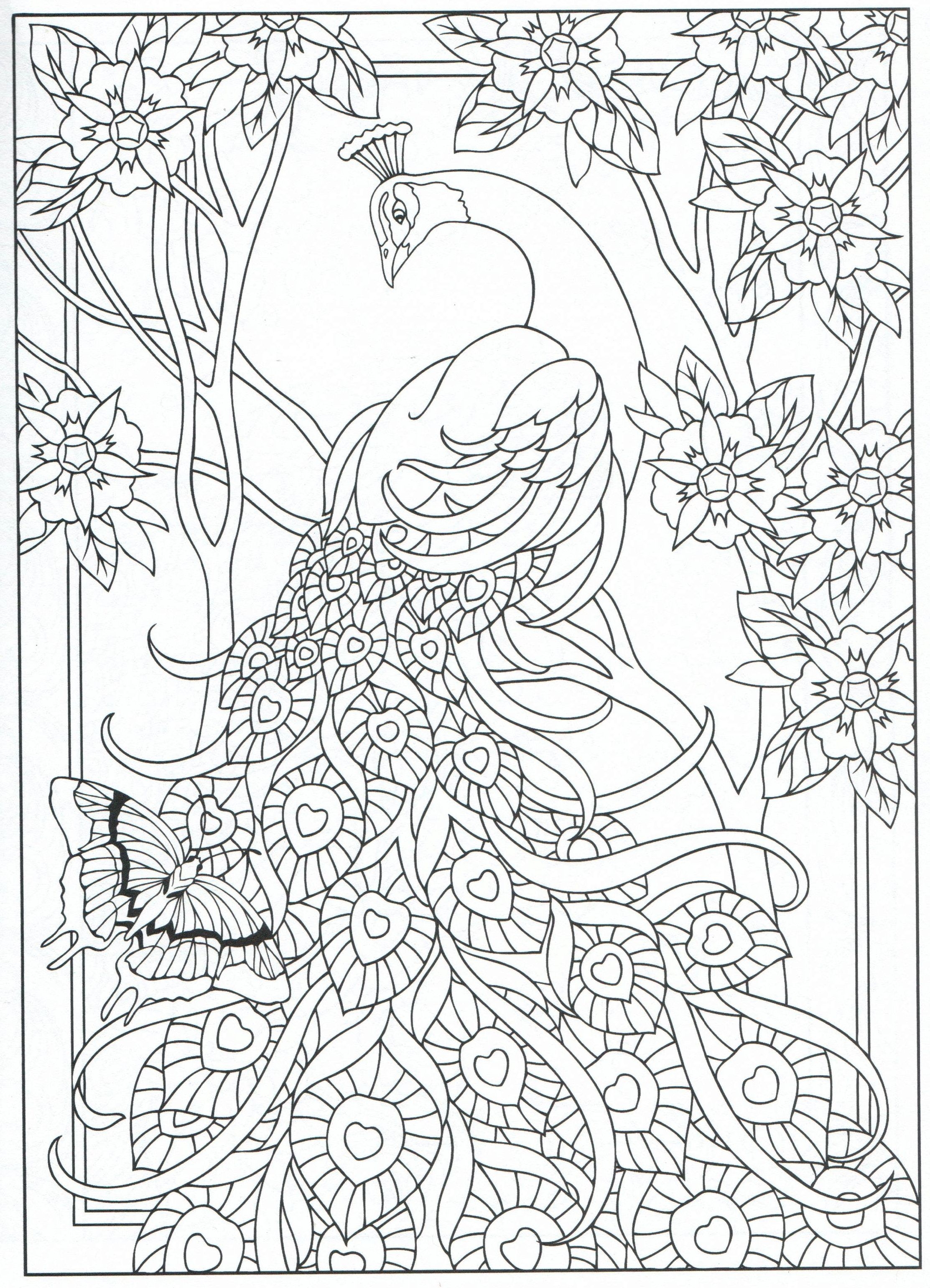 2225x3082 Best Outstanding Peacock Adult Coloring Pages Printable With New