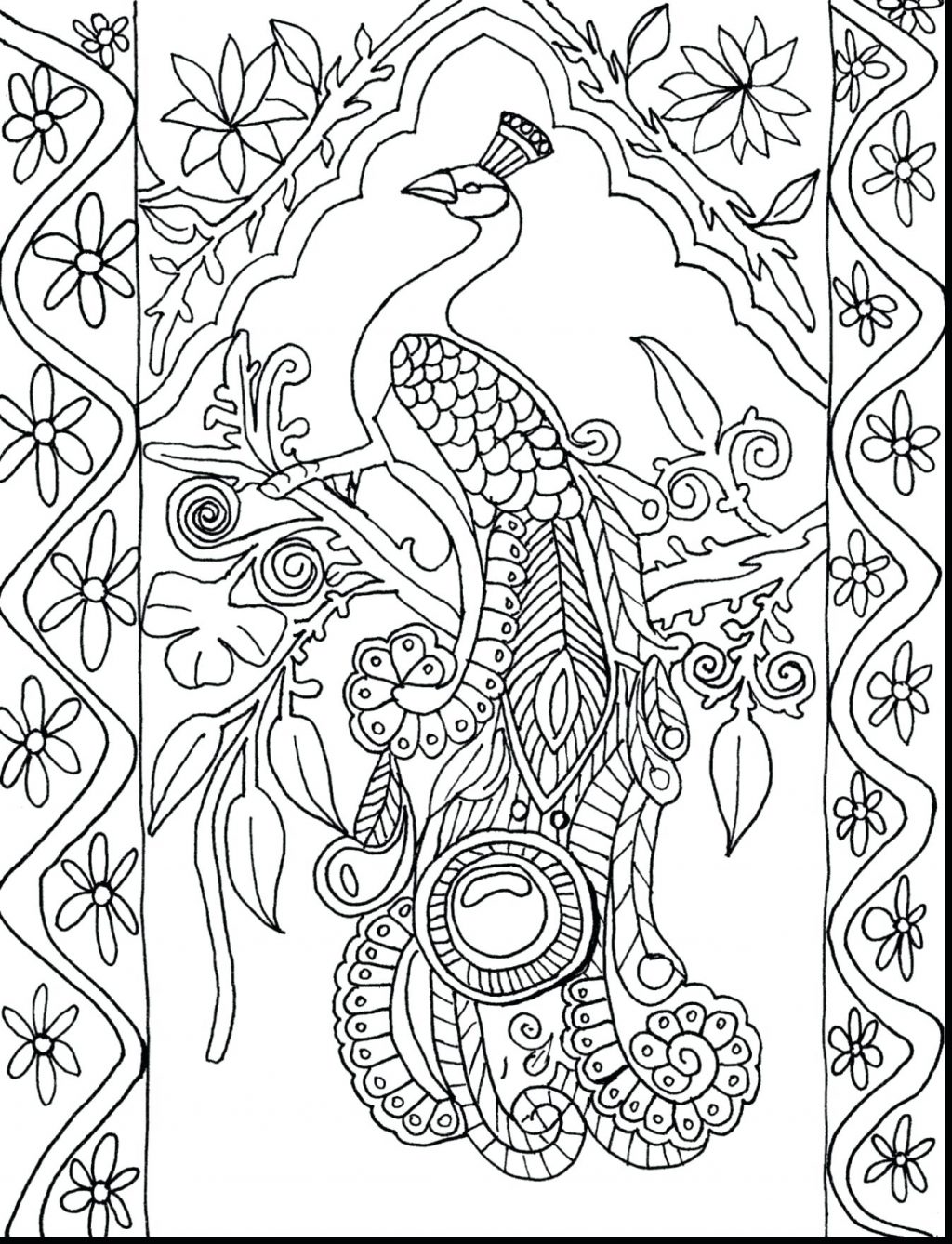1024x1338 Coloring Pages ~ Peacock Coloring Page By Pages Print Peacock