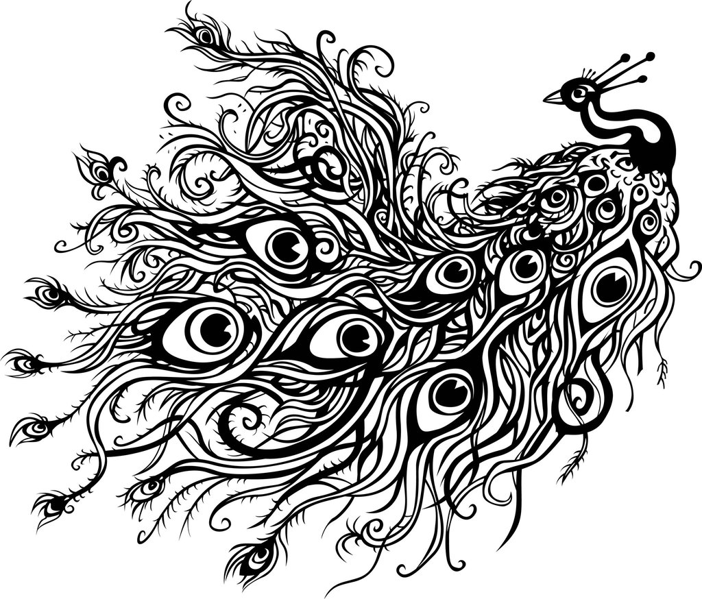 1024x874 Peacock Feather Coloring Page