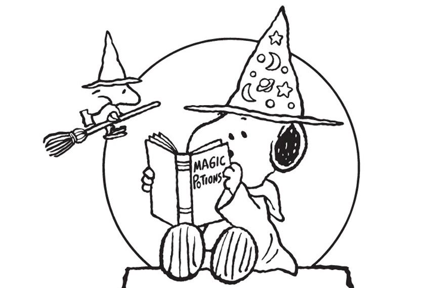 850x570 Snoopy Halloween Coloring Pages Peanuts Halloween Coloring Pages