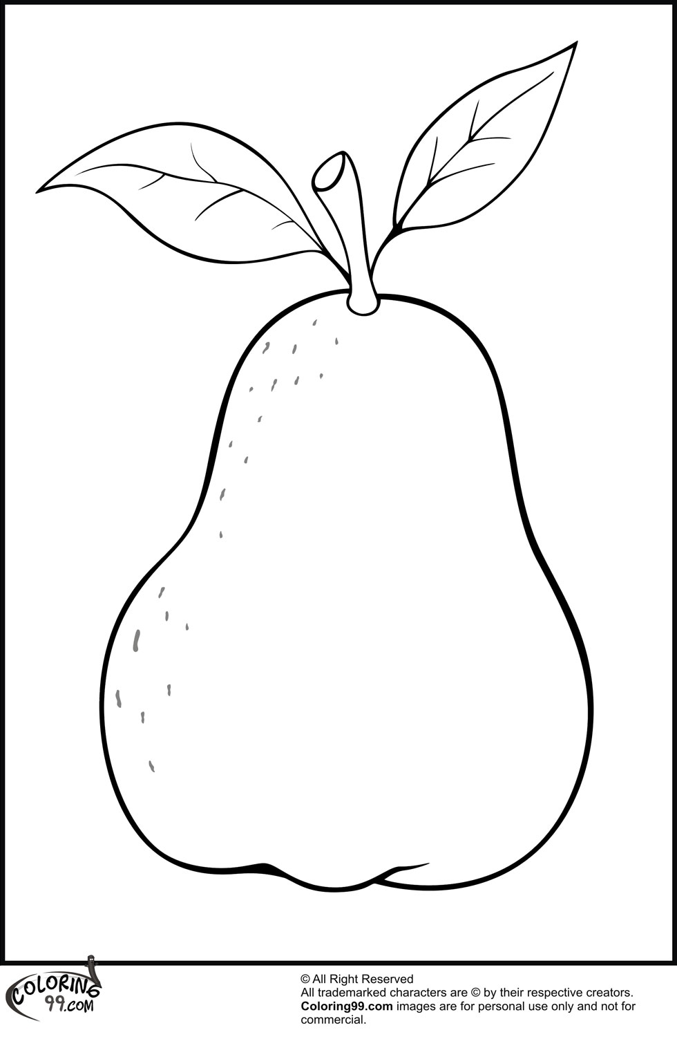 Pear Coloring Page