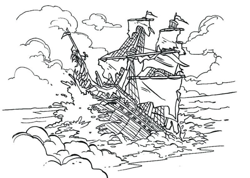 800x570 Movies Cartoons The Black Pearl Sinking In Pirates Of Coloring